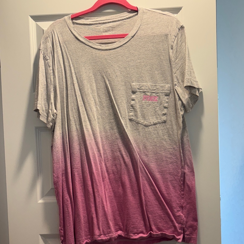PINK Victoria's Secret Gray and Pink Tee